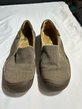 Keen Brown Canvas Slip-On Shoes